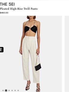 The Sei - Pleat Trouser in Ivory